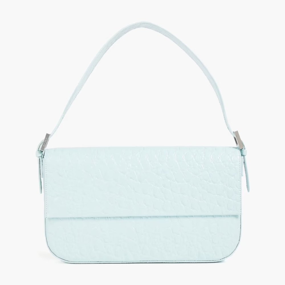 BY FAR Manu croc-effect leather shoulder bag NWOT